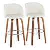 Fran - Fixed-Height Barstool (Set of 2) - Walnut Wood