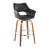 Mustang - Fixed-Height XL Barstool (Set of 2) - Walnut Wood
