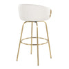 Claire - 30" Fixed-Height Barstool (Set of 2) - Gold Base