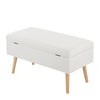 Storage - Bench - Natural Wood, Cream Fabric