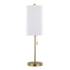 Bounty - Metal Buffet Lamp with Usb (Set of 2) - Gold Metal, White Linen