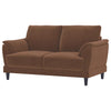 Selma - Velvet Upholstered Crescent Arm Loveseat - Rust