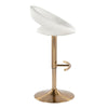 Posh - Glam Adjustable Barstool With Swivel - Gold Metal (Set of 2)