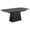 Potero - Faux Marble Extension Leaf Dining Table - Black