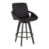 Cosmo - Fixed-Height Counter Stool (Set of 2) - Black Bamboo Base, Black Footrest