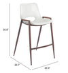 Desi Counter Stool White & Walnut — Set of 2