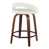Grotto - 31" Upholstered Fixed-Height Counter Stool (Set of 2) - Walnut Wood Base