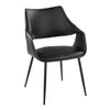 Curvo - High Back Upholstered Chair (Set of 2) - Black Metal Legs