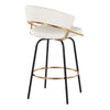 Jie - 26" Fixed-Height Counter Stool With Swivel - Gold Metal (Set of 2)