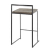 Fuji - Stackable Counter Stool With Cushion - Black Metal
