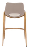 Desi Counter Stool Beige & Gold — Set of 2