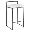 Fuji - Stackable Counter Stool - Black With White Velvet (Set of 2)
