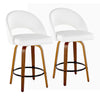 Renee - Upholstered Fixed-Height Barstool (Set of 2) - Walnut Wood Base