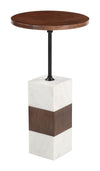 Stuk - Side Table - Brown & White