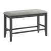 Seneca - Counter Bench Without Back And With Gray Fabric - Gray