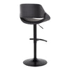 Fabrizzi - Adjustable Barstool With Rounded T Footrest (Set of 2) - Black Metal