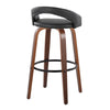 Grotto - Upholstered Fixed-Height Barstool (Set of 2) - Walnut Wood