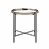 Edith - Round End Table - Dark Nickel