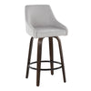 Hannah - 26" Fixed-Height Counter Stool With Swivel And Round Black Metal Footrest (Set of 2) - Walnut Glazed Wood