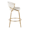 Jie - Fixed-Height Counter Stool With Swivel - Gold Metal (Set of 2)