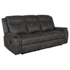 Lawrence - Upholstered Padded Arm Reclining Sofa - Charcoal
