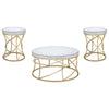 Elise - Round Mirror Top Coffee Table Set