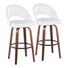 Renee - Upholstered Fixed-Height Barstool (Set of 2) - Walnut Wood Base