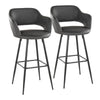 Margarite - 30" Fixed-Height Barstool - Black Metal (Set of 2)