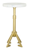Maurice - Side Table - White / Gold