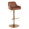 Daniella - Adjustable Barstool (Set of 2) - Gold Base