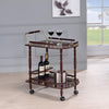 Palmer - 2-Tier Rectangular Wood Bar Cart - Merlot