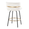 Cinch Claire - 26" Fixed-Height Counter Stool (Set of 2) - Gold And Black Base