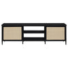Amherst - 70" 2-Door Metal TV Stand Media Console - Black
