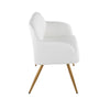 Daniella - High Back Bench - Gold Steel, White Faux Leather