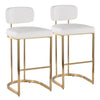 Demi - Fixed-Height Barstool (Set of 2) - Gold Metal Base