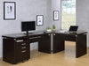 Skylar - L-Shape Desk With Mobile File Cabinet - Cappuccino