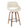 Fabrizzi - Counter Stool (Set of 2) - Walnut And Cream Fabric