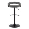 Grotto - Upholstered Adjustable Barstool - Black Metal Base
