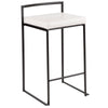 Fuji - Stackable Counter Stool With Cushion - Black Metal