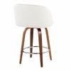 Fran - 35.5" Fixed-Height Counter Stool (Set of 2) - Walnut Wood
