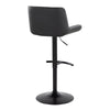 Santi - Upholstered Adjustable Barstool With Swivel And Rounded T Footrest (Set of 2) - Black Metal