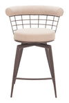 Saku Swivel Counter Stool Beige & Brown