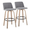Toriano - 30" Fixed-Height Barstool (Set of 2) - Gray And Light Brown