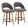 Renee - Upholstered Fixed-Height Barstool (Set of 2) - Walnut Wood Base