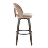 Ava - Upholstered Fixed-Height Barstool (Set of 2) - Walnut Glazed Wood Base