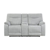 Chablis - Reclining Console Loveseat - Mist Gray