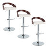 Grotto - Adjustable Barstool - Chrome Metal, Mahogany Wood