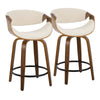 Curvini - 24" Fixed-Height Counter Stool (Set of 2) - Dark Brown