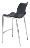 Ace Counter Stool (Set of 2) Black & Silver — Set of 2