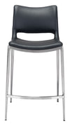 Ace Counter Stool (Set of 2) Black & Silver — Set of 2